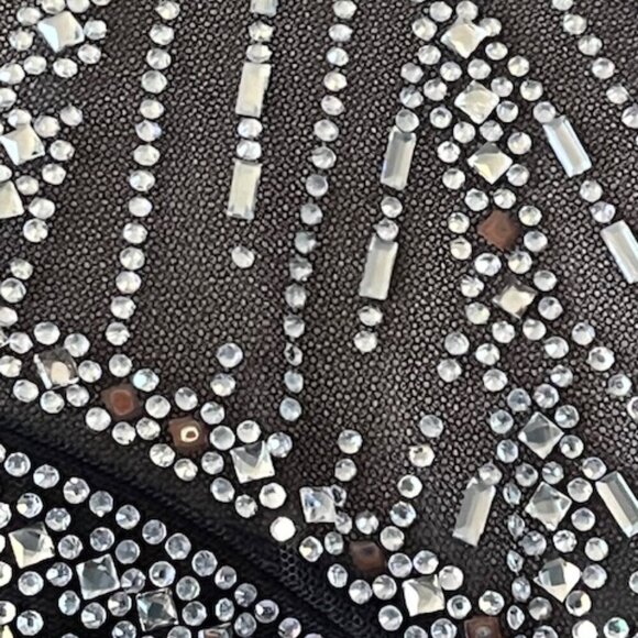 Say Yes To The Prom Gown Dress Black Halter Rhinestone Embellished Juniors 11 - Picture 7 of 16